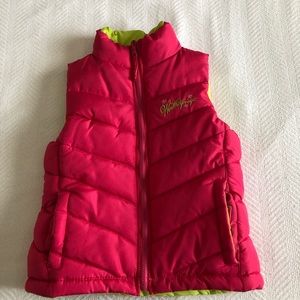 Weatherproof Girls Lime Green Pink Puffer Vest